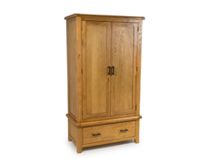 Hastings Solid Rustic Oak 2 Door Wardrobe