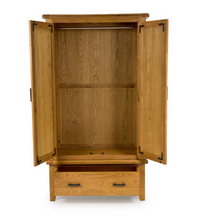Hastings Solid Rustic Oak 2 Door Wardrobe