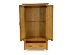Hastings Solid Rustic Oak 2 Door Wardrobe