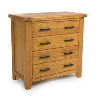 Hastings Solid Rustic Oak 4 Drawer Chest