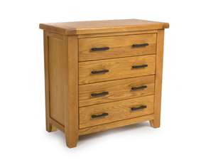 Hastings Solid Rustic Oak 4 Drawer Chest