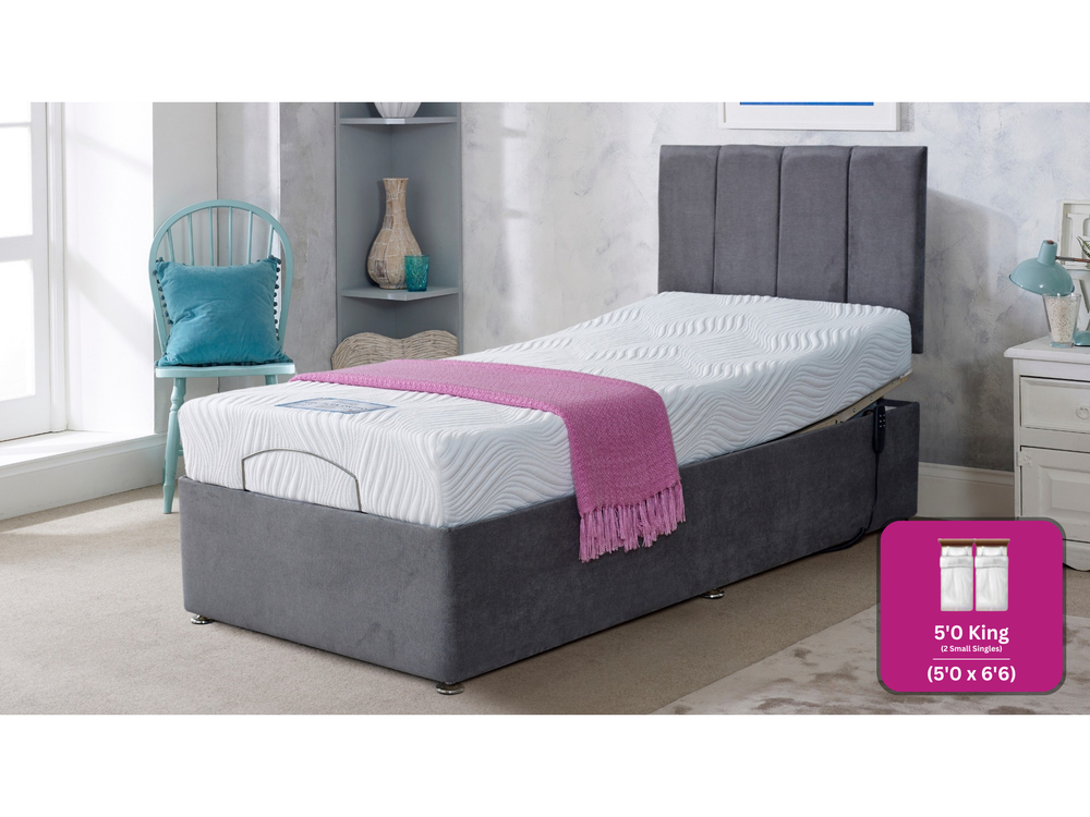 Adjust-a-bed 5ft King Size (2 x 2ft6 Linked) Gel-Flex Ortho Adjustable Bed