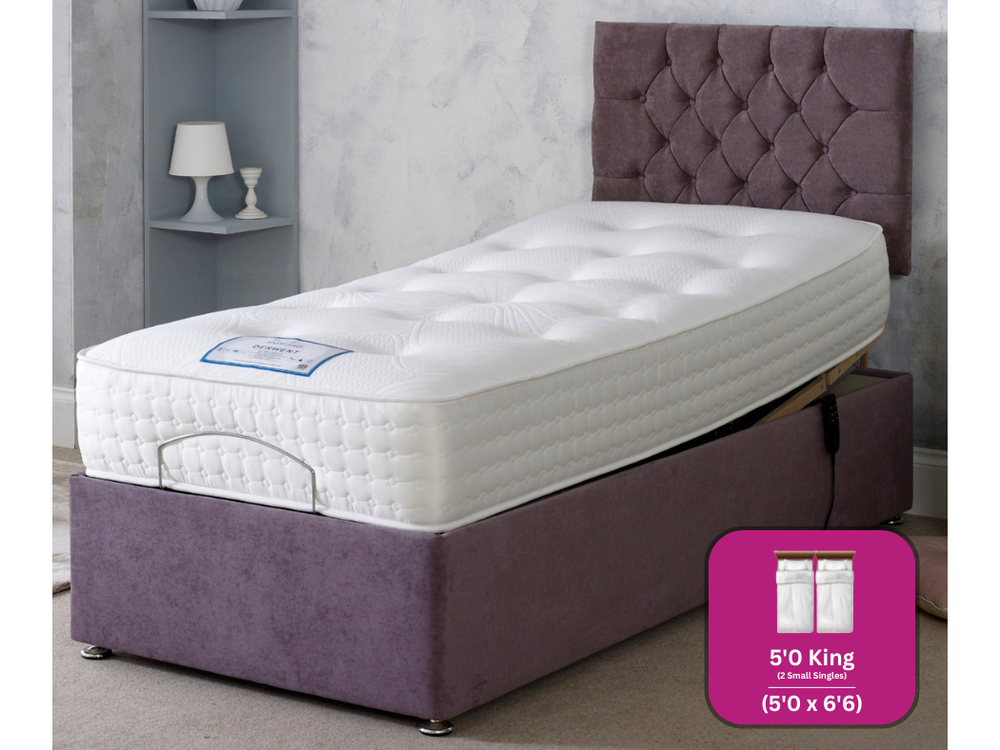 Adjust-a-bed 5ft King Size (2 x 2ft6 Linked) Derwent Adjustable Bed