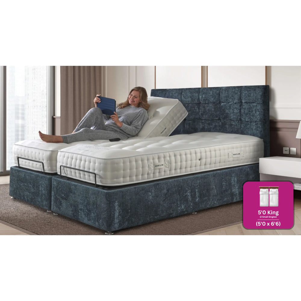 Adjust-a-bed 5ft (2 x 2ft6 Linked) King Size Grandeur Natural 5000 Adjustable Bed