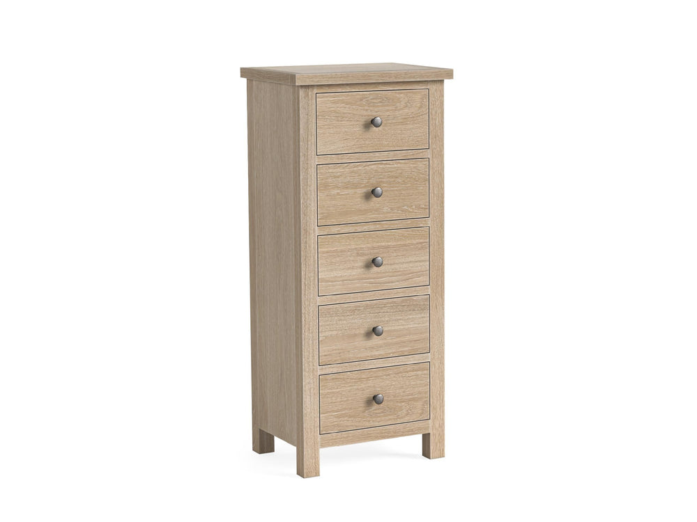 Meadow Brook Oak 5 Drawer Tall Chest