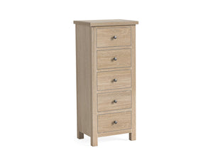Meadow Brook Oak 5 Drawer Tall Chest