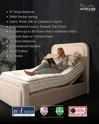 Adjust-a-bed 5ft (2 x 2ft6 Linked) King Size Grandeur Natural 5000 Adjustable Bed