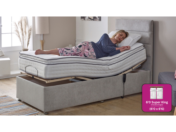 Adjust-a-bed 6ft Super King Size (2 x 3ft Linked) Mayfair Luxury Pillow Top Adjustable Bed
