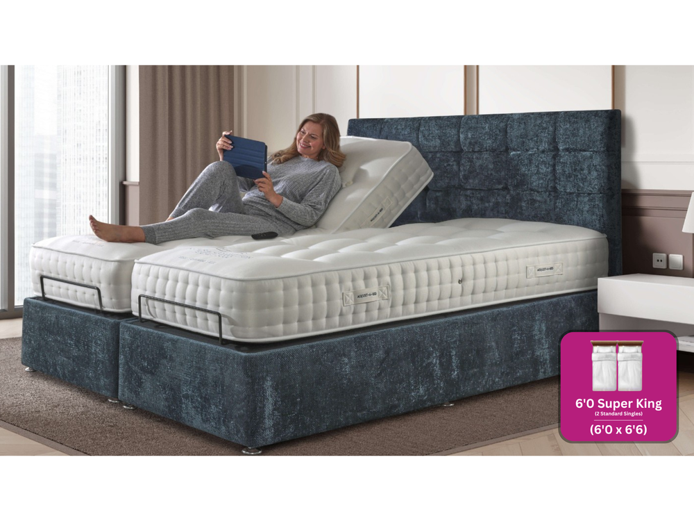 Adjust-a-bed 6ft (2 x 3ft Linked) Super King Size Grandeur Natural 3000 Adjustable Bed