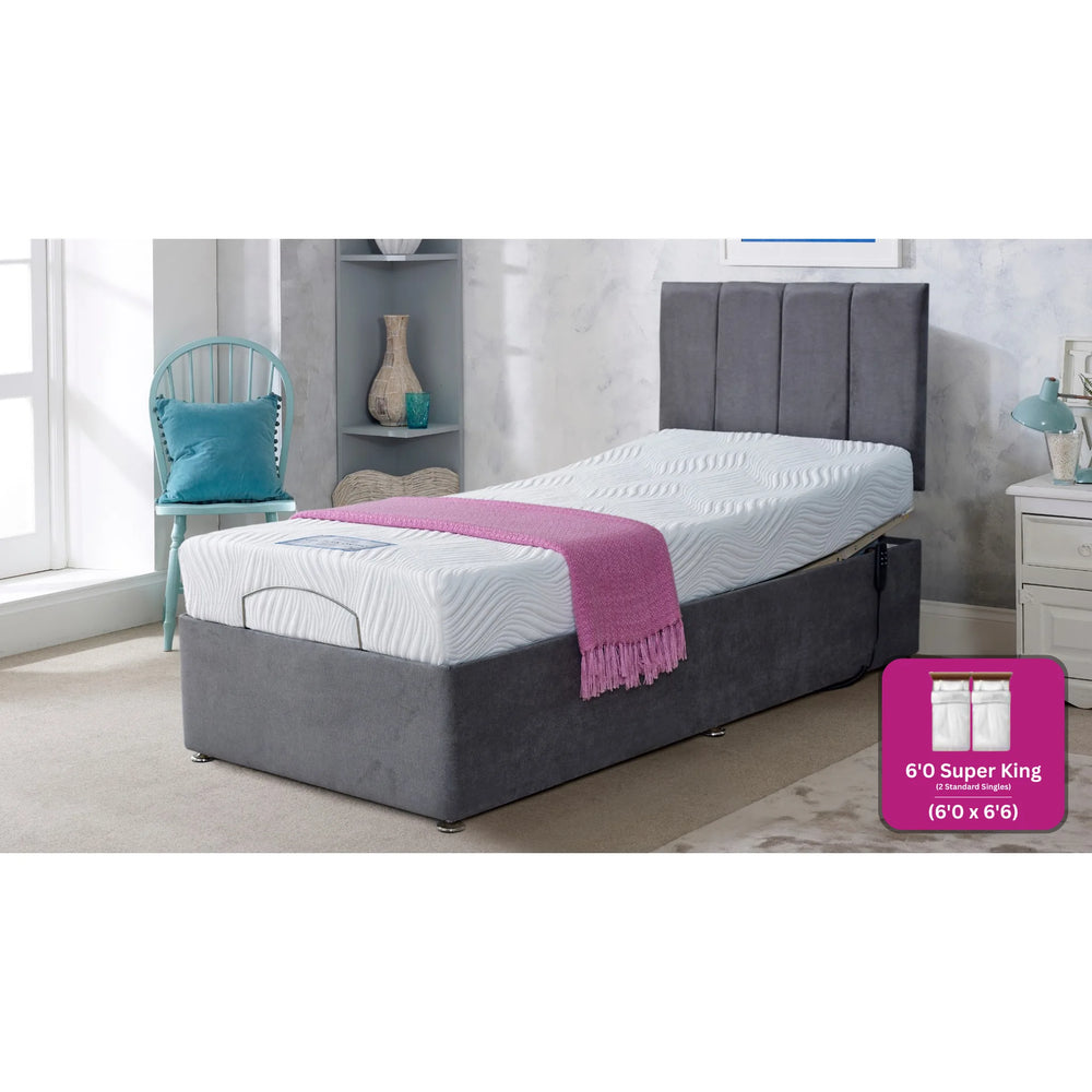 Adjust-a-bed 6ft Super King Size (2 x 2ft6 Linked) Gel-Flex Ortho Adjustable Bed