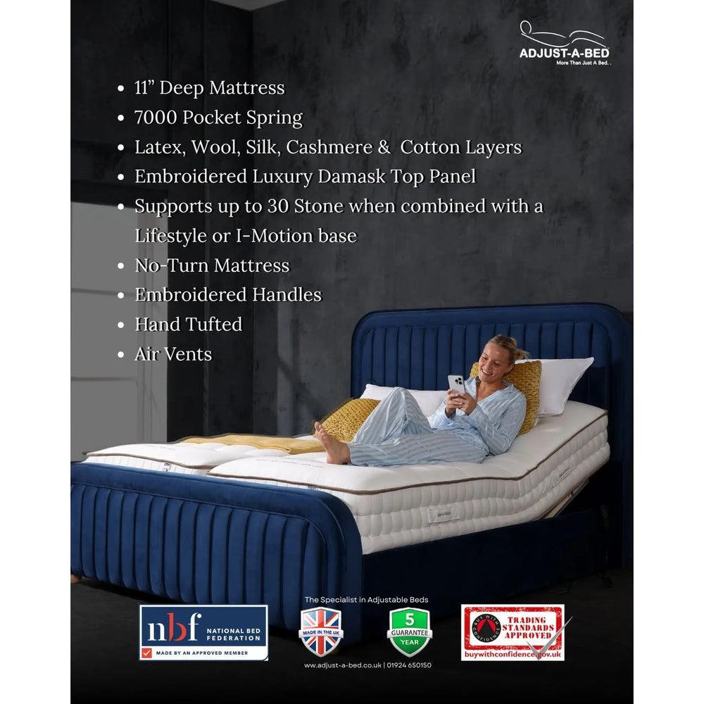 Adjust-a-bed 3ft6 Large Single Grandeur Natural 7000 Adjustable Bed