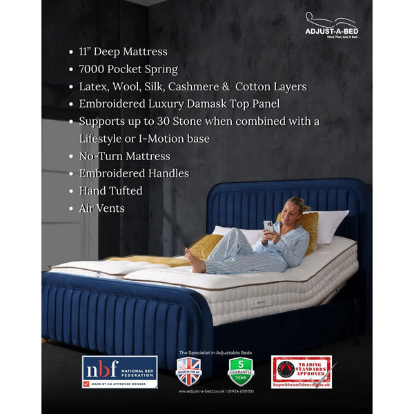 Adjust-a-bed 4ft Small Double Grandeur Natural 7000 Mattress for an Adjustable Bed