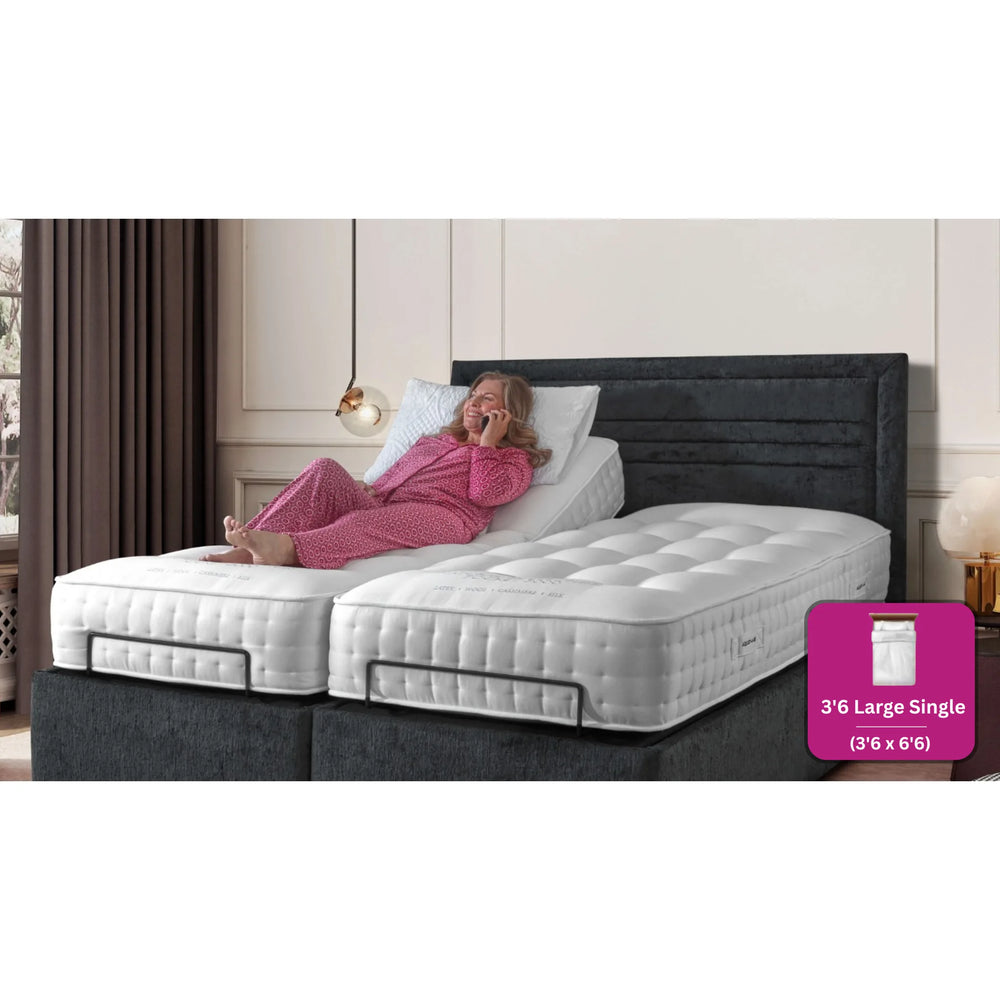 Adjust-a-bed 3ft6 Large Single Grandeur Natural 5000 Adjustable Bed