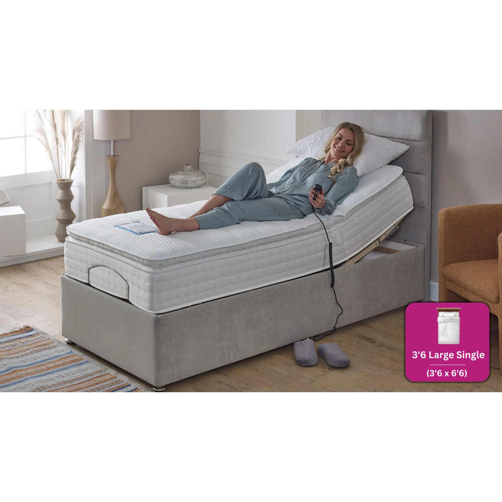 Adjust-a-bed 3ft6 Large Single Gel-Flex Pillow Top Adjustable Bed
