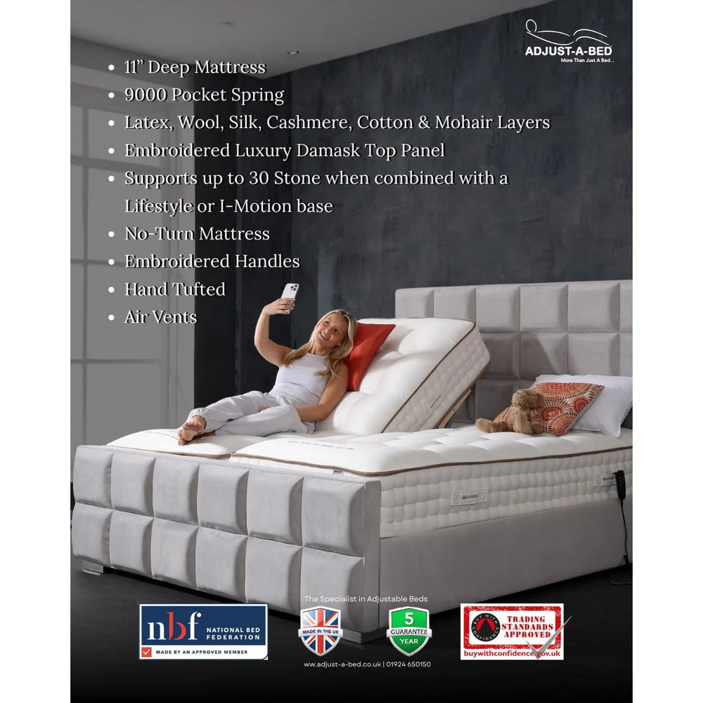 Adjust-a-bed 4ft6 Double Grandeur Natural 9000 Adjustable Bed