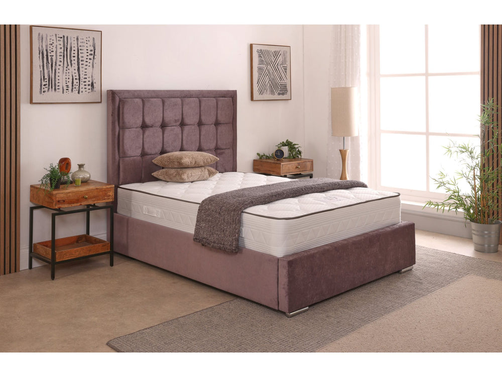 Albany 54inch 4ft6 Double Upholstered Bed Frame with Essential Mattress - Combo Deal