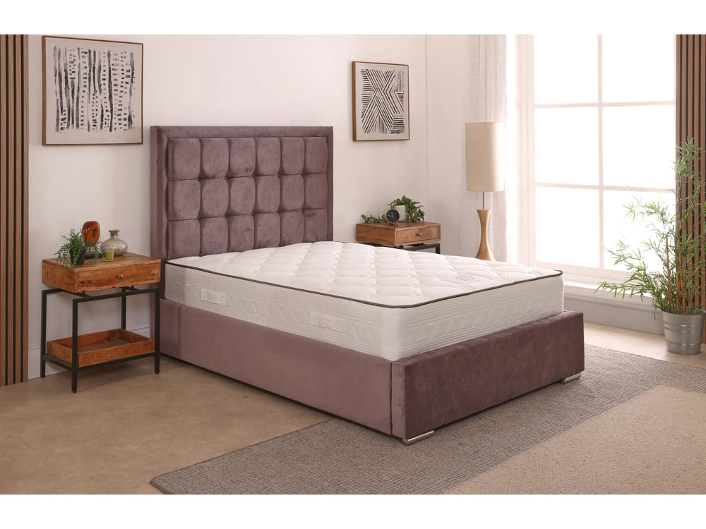 Albany 54inch 6ft Super King Size Upholstered Bed Frame with Essential Mattress - Combo Deal