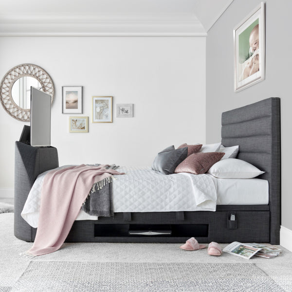 Abigail 4ft6 Upholstered TV Ottoman Bed Frame