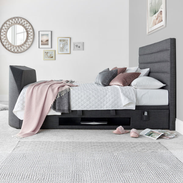 Abigail 4ft6 Upholstered TV Ottoman Bed Frame