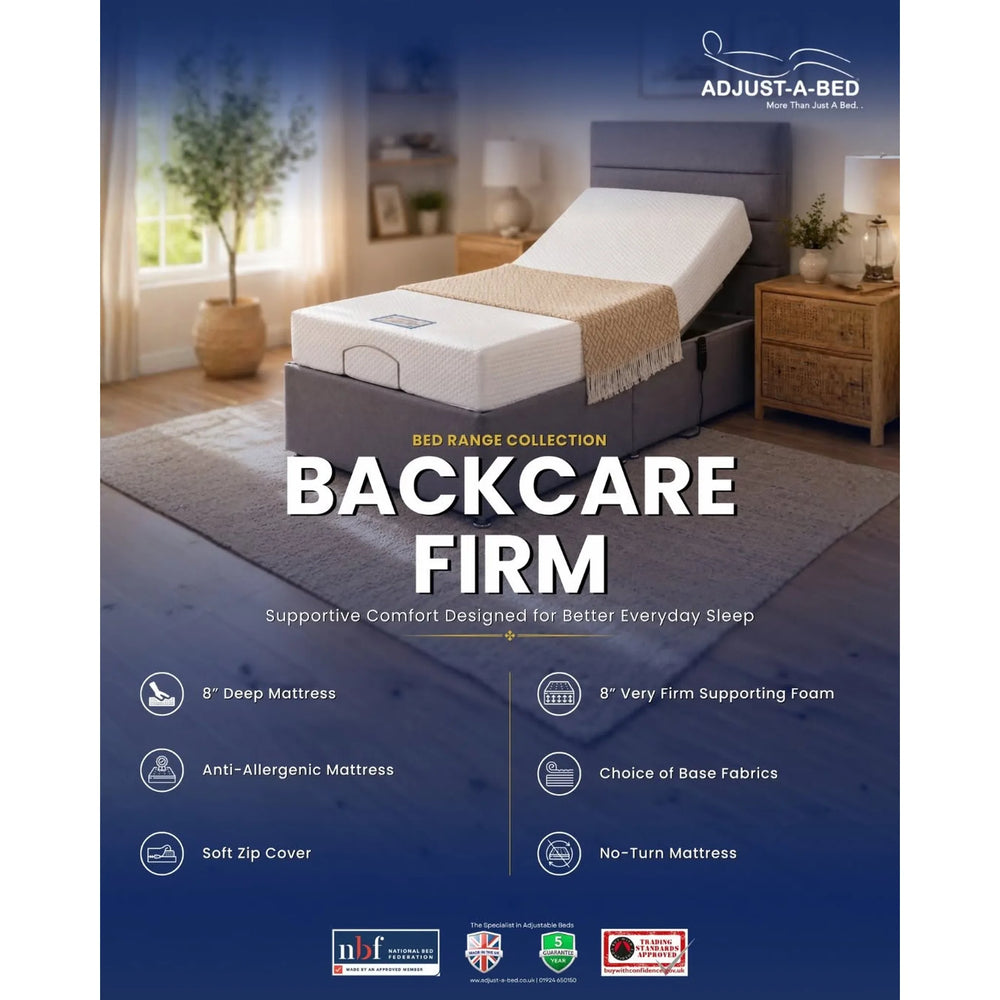 Adjust-a-bed 3ft6 Large Single Backcare Firm Adjustable Bed