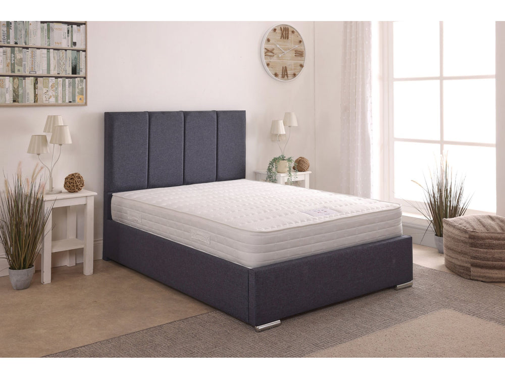 Clara 48inch 4ft Small Double Upholstered Bed Frame with Essential Mattress - Combo Deal
