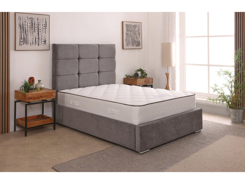 Freya 54inch 4ft Small Double Upholstered Bed Frame with Essential Mattress - Combo Deal