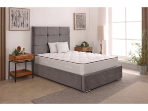 Freya 54inch 6ft Super King Size Upholstered Bed Frame with Essential Mattress - Combo Deal