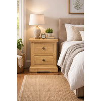 Francis Solid Oak 2 Drawer Bedside