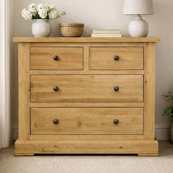Francis Solid Oak 3+2 Drawer Chest