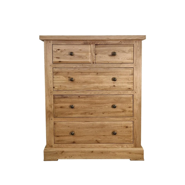 Francis Solid Oak 3+2 Drawer Chest