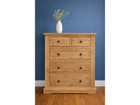 Francis Solid Oak 3+2 Drawer Chest