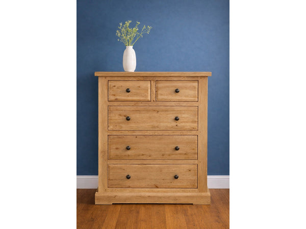 Francis Solid Oak 3+2 Drawer Chest
