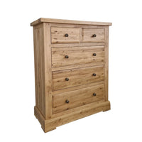 Francis Solid Oak 3+2 Drawer Chest