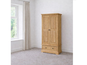 Francis Solid Oak Small Wardrobe with Drawer