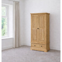 Francis Solid Oak Small Wardrobe with Drawer