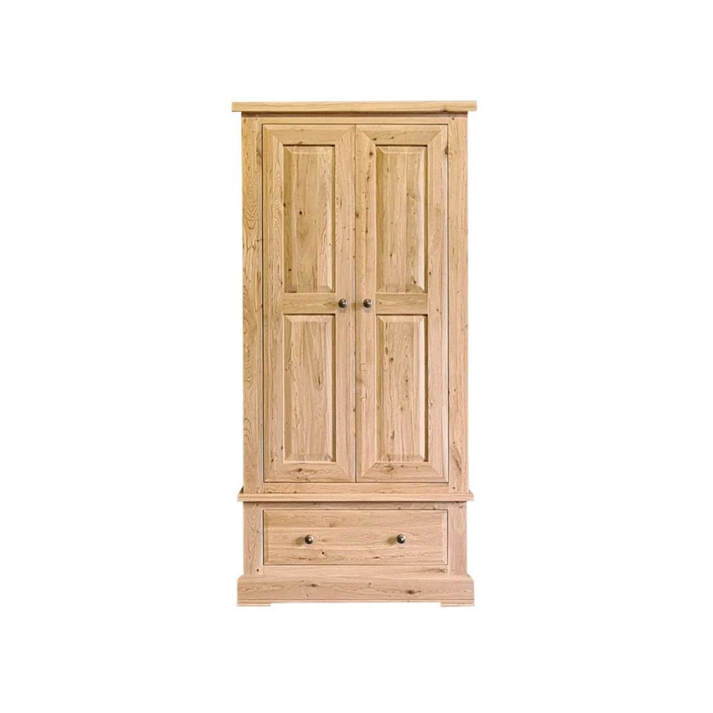 Francis Solid Oak Small Wardrobe with Drawer