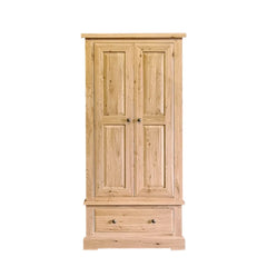Francis Solid Oak Small Wardrobe with Drawer