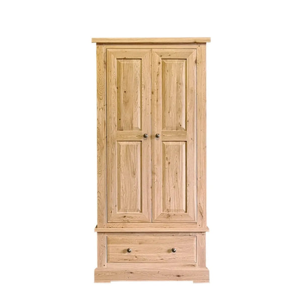 Francis Solid Oak Small Wardrobe with Drawer