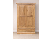 Francis Solid Oak Large Wardrobe with 2 Drawers