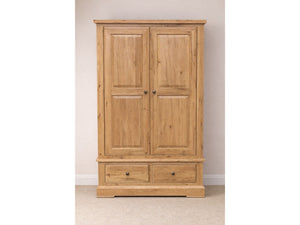 Francis Solid Oak Large Wardrobe with 2 Drawers
