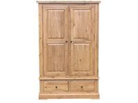 Francis Solid Oak Large Wardrobe with 2 Drawers