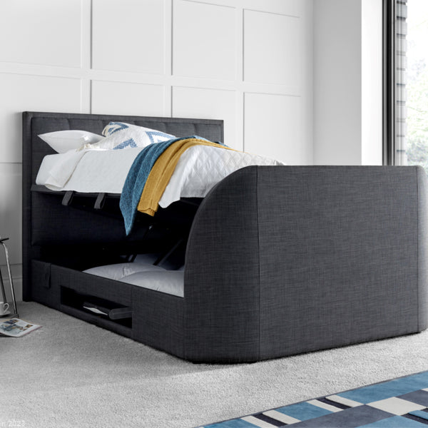 Fallon 4ft6 TV Upholstered Ottoman Bed Frame
