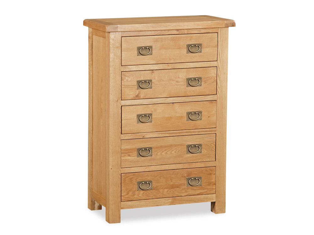 Salford Oak 5 Drawer Chest