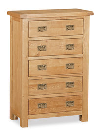 Salford Oak 5 Drawer Chest