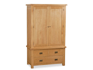 Salford Oak Gents 3 Drawer Wardrobe