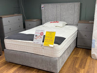 Clearance - 4’6 Double Designer 2 Drawer Divan Base With Floorstanding Pegasus Headboard