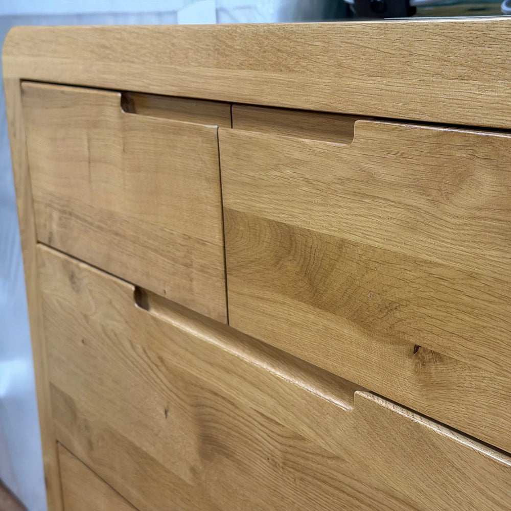 Clearance - Oak 2 Over 3 Drawer Chest