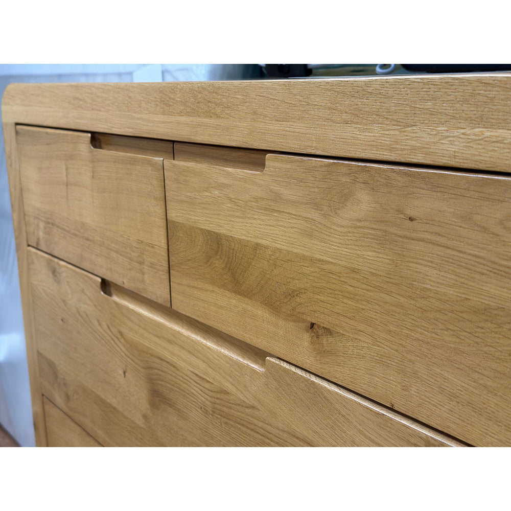 Clearance - Oak 2 Over 3 Drawer Chest