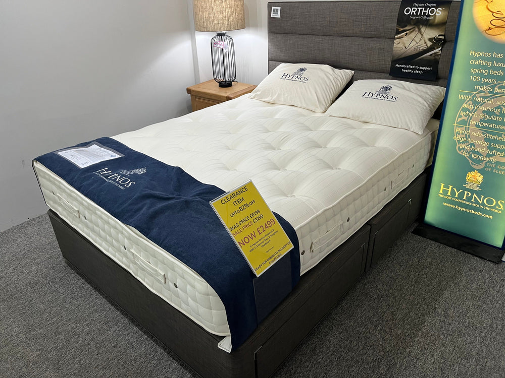 Clearance - Hypnos 5ft King Size Orthos Support 8 - 4 Drawer Divan Set with Headboard - FIRM