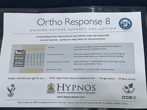 Clearance - Hypnos 5ft King Size Orthos Support 8 - 4 Drawer Divan Set with Headboard - FIRM
